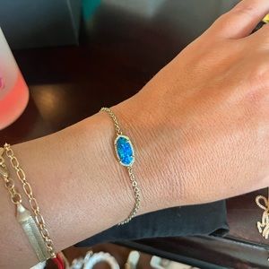 NEW Kendra Scott Elaina Gold Chain BRACELET Elisa in Dark Blue Mother of Pearl